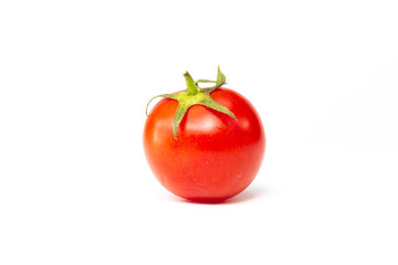 Red cherry tomato isolated on white