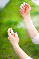 Use a spray from mosquito bites. Insect repellent. 