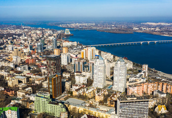 Obraz premium Dnipro city aerial city view panorama