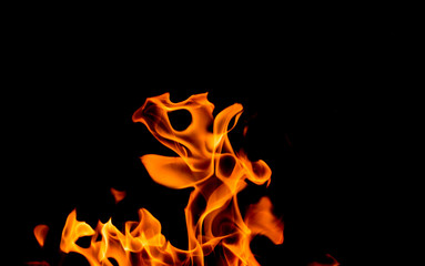 photo of a yellow-orange flame on a black background