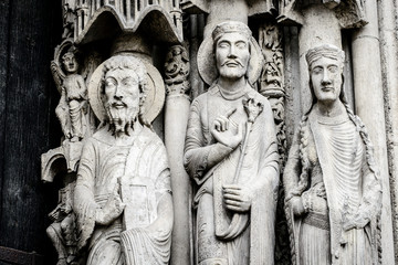 France, cathedral of Chartres, statues on the porch