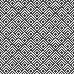 Abstract rhombuses seamless pattern. Repeating ethnic ornament. Embroidery background. Tribal wallpaper. Ancient mosaic. Digital paper, web, textile print, package. Vector monochrome background.