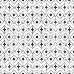 Abstract rhombuses seamless pattern. Repeating geometric tiles, ornament. Modern stylish texture. Interior design, digital paper, web, textile print, package. Vector monochrome background.