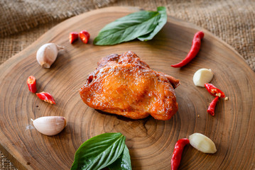 Chicken thigh Steak Spicy with ingredient