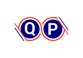 Fototapeta premium Initial Monogram Letter Q P Logo Design Vector Template. QP Letter Logo Design