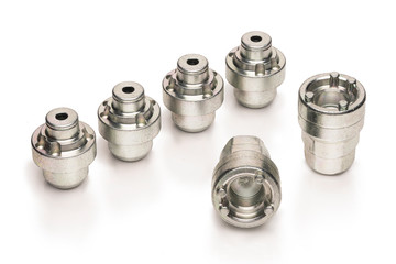 car lock nuts, wheel nut that protect the wheels from theft. close-up of the isolate on a white background