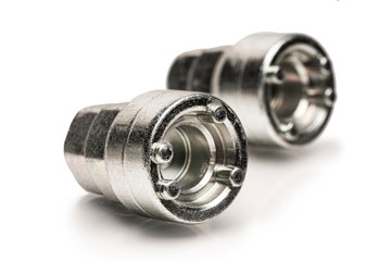 key lock for wheel nuts secret close up.