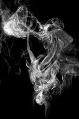 Smoke motion on black background.