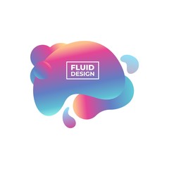 fluid design vector abstract liquid shape graphic elements. Colorful gradient fluid design. Template for presentation, logo, banner.