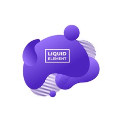donker vector abstract liquid shape graphic elements. Colorful gradient fluid design. Template for presentation, logo, banner.