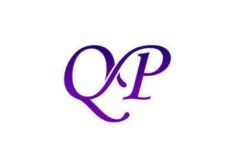 Initial Monogram Letter Q P Logo Design Vector Template. QP Letter Logo Design