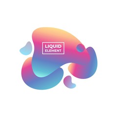 liquid elemen vector abstract liquid shape graphic elements. Colorful gradient fluid design. Template for presentation, logo, banner.
