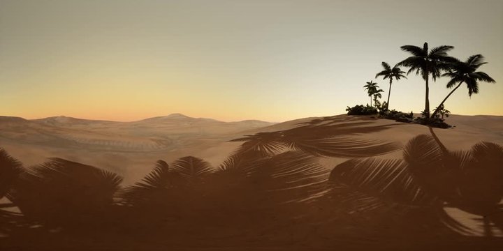 vr 360 camera moving above desert. ready for use in vr360 virtual reality
