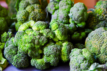 Macro photo green fresh vegetable broccoli. Broccoli vegetable is full of vitamin.Vegetables for diet and healthy eating. Organic food.
