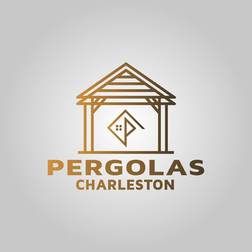 Custom Luxury Pergolas Beautiful Wood Work Logo Design