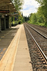 Fototapeta na wymiar Empty Commuter Rail Station