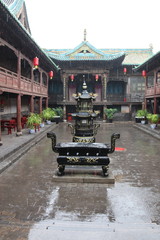Cour intérieure d'un temple à Pingyao, Chine