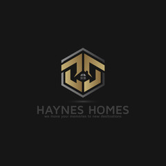 Mortgage realty building logo design letter H