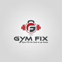 Fitness and bodybuilding logo letter GF vector design