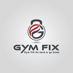 Vintage fitness and gym with GF logo design inspiration