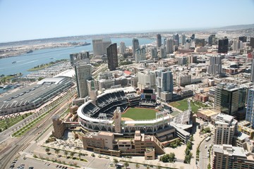 Fototapeta na wymiar San Diego California - Padres, Petco Park Aerial