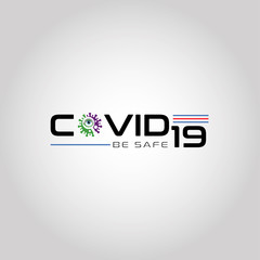 Covid19 corona virus vector logo design template