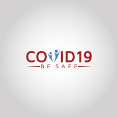 Covid19 corona virus logo style Free Vector