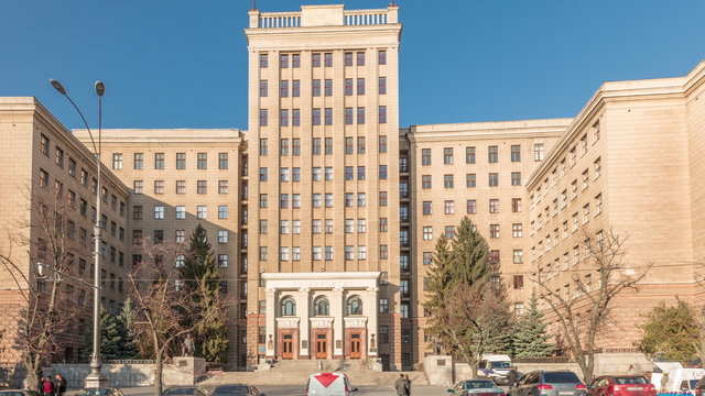 One of the corps of the Kharkov National University named after Karazin panoramic timelapse.