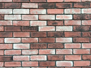 レンガ壁　アイボリーとブラウンの混合色