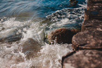 waves on the rocks
