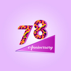 78 years anniversary celebration logo vector template design