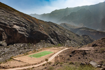 Audi football field in Hajar mountain range near Bilad Sayt, Oman © Jürgen Bochynek