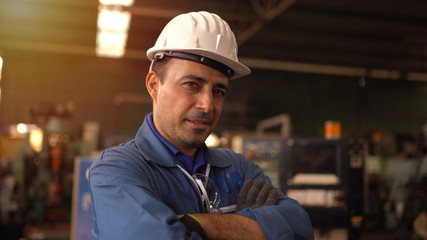 Portrait of engineer man posing