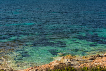 blue water in the sea