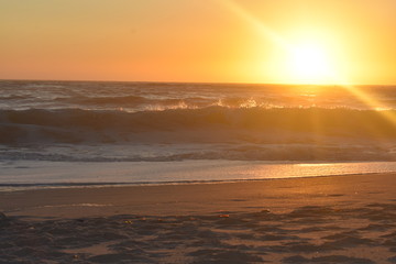 Sunset, Beach and Waves