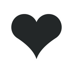 Heart shape vector icon. Love symbol. Like sign. Romantic valentine logo. Health or medical cardio label. Marriage and wedding tag. Isolated on white background.