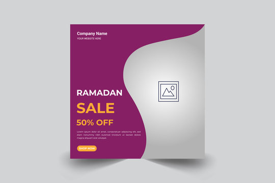 Business Banner For Ramadan Sale Poster.  Sale Banners Template Vector