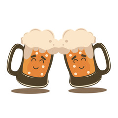 Beer glass, two mug of beer. Illustration vector design.