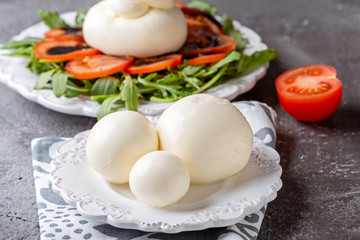 Fresh Italian Mozzarella Cheese on a plate