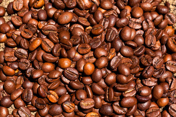 Granos de café tostados