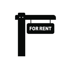 black for rent vector sign