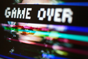 Game over. Message on the screen.