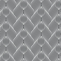 geometric waves vector pattern. Endless stylish texture. Ripple monochrome background. Linear weaved grid. Thin interlaced swatch.
