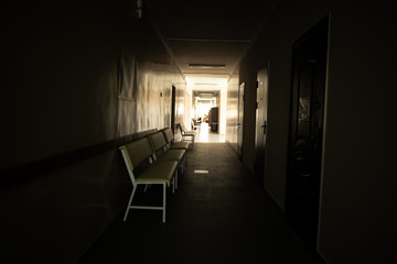 dark corridor in hospital
