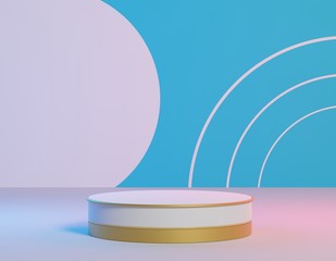 3d abstract geometric forms. Minimal scene with realistic podium and platforms. Fashion modern design show stage,pedestal, shopfront for mock up.