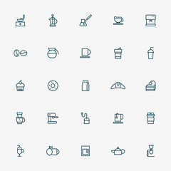 25 coffee minimal line icons