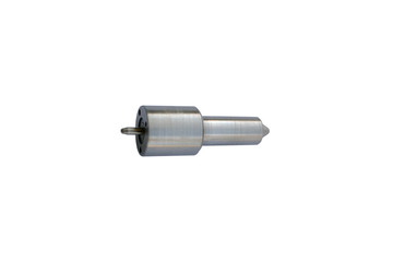 Engine nozzle sprayer isolated on white background. Spare part of fuel system of the diesel engine.