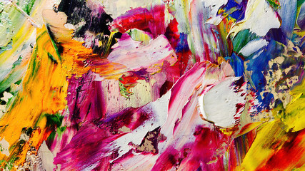 Colorful abstract background wallpaper. Modern motif visual art.  Mixtures of oil paint. Trendy...