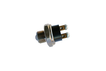Sensor for activating the car's brake signal on an isolated white background. Spare parts.