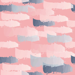 Watercolor Brush Strokes in blush pink and navy seamless pattern.